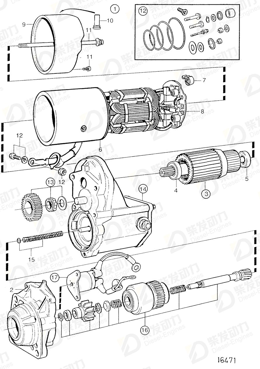 VOLVO Actuator solenoid 3090328 Drawing